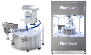 FlexiBowl®, Flexibel onderdelenvoedsysteem, Geautomatiseerde productielijnen, Industriële robots, Cobots, ARS S.r.l., Epson robots, Optimalisatie van onderdelenvoeding, Onderdelenopname door grijper, Verbeterde voedsnelheden, Verhoogde productiviteit, Verminderde omschakeltijden, Werking van het flexibele systeem, Pulsgenerator, Rotatiebeweging, Stabilisatie van onderdelen, Efficiënt pick-and-place door robot, Communicatie tussen robot, PLC, Visiesysteem, Ethernetcommunicatie, I/O-communicatie, Plug-in voor