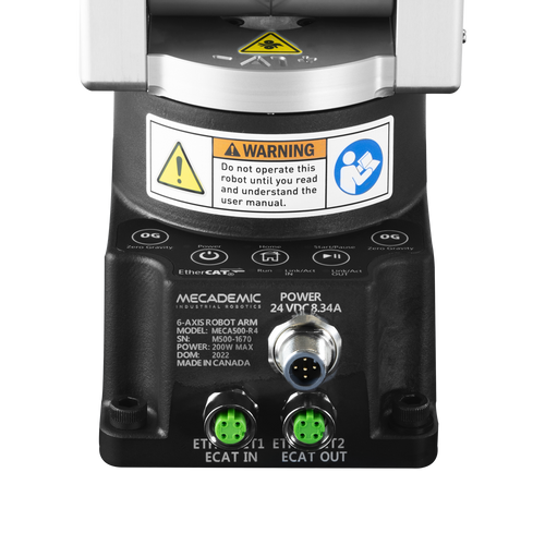 Le Meca500 de Mecademic révolutionne la robotique industrielle avec son contrôleur entièrement intégré dans la base du robot. Contrairement aux systèmes traditionnels nécessitant une armoire externe, le Meca500 offre une solution ultra-compacte, facile à installer et à programmer, idéale pour les applications de haute précision, les bancs de test, les laboratoires, et les environnements industriels contraints.