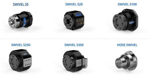 Free your axis 6  A swivel gives axis 6 a free rotation range while allowing compressed air and electric signals to transfer to the tool. This decreases the wear on hose packages and increases productivity. Compact, flexible and customizable.