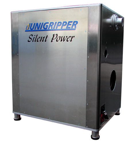 UniGripper Silent Power is a compact sound enclosure for side channel blowers of almost any size. The Silent Power cabinet comes with the blower ready to connect to power supply and also integrates a reversing valve allowing switching inlet and outlet air to the hose connection on the cabinet. Download information folder